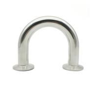 AUPERS Curva a U di grado sanitario da 19/25/32/38/45/51 mm, curva a U a 3 vie, giunto a U a tre clip in acciaio inossidabile 304 Reality(U-shaped elbow,51mm Ferrule 64)