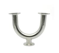 AUPERS Curva a U di grado sanitario da 19/25/32/38/45/51 mm, curva a U a 3 vie, giunto a U a tre clip in acciaio inossidabile 304 Reality(U-shaped tee,45mm Ferrule 64)