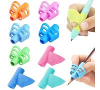 AUPERTO Confezione da 8 impugnature per matite per bambini, in morbido TPR/silicone, per mancini/destrorsi, design ergonomico per la pratica della scrittura a mano dei bambini