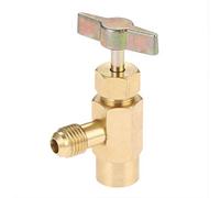 Aupoko R1234YF Rubinetto autosigillante con filettatura sinistra, valvola di erogazione SAE da 1/2 '' a 1/4 '' Apribottiglie refrigerante AC, adatto per ricarica aria condizionata automobilistica