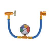 Aupoko R134A Kit tubo di ricarica refrigerante AC, valvola autosigillante da 1/2 '' e tubo di ricarica con manometro, adatto per refrigerante per aria condizionata CA auto