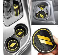 Auprite, Kit da 11 tappetini antipolvere compatibili con portabicchieri, tasche degli sportelli, consolle centrale e accessori per Dodge Challenger 2015-2023 (giallo)
