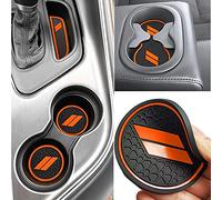 Auprite, Kit da 11 tappetini antipolvere compatibili con portabicchieri, tasche degli sportelli, consolle centrale e accessori per Dodge Challenger 2015-2023 (arancione)