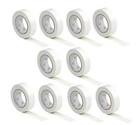 AUPROTEC 10 rotoli VDE Nastro Isolante Elettrico PVC Nastro Adesivo 15mm x 10m DIN EN 60454-3-1 colore: bianco