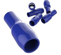 AUPROTEC 100x Cappucci Isolanti per Connettori 1,5 mm² - 2,5 mm² blu Camicetta isolante V015 Guaina in PVC per Capicorda nudi di Potenza ad Occhiello Forchetta Puntale Spina per Cavi Fili Elettrici