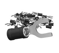 AUPROTEC 100x Connettore a Forcella 2,5-4,0 mm² nero foro Ø M3 SV Capicorda Preisolati PVC Connettori a Forchetta Rame Stagnato Terminali Crimp per Cavi Fili Elettrici