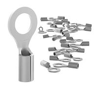 AUPROTEC 100x Connettore ad Occhiello 1,5-2,5 mm² foro Ø M6 RNB Capicorda nudi Connettori ad Anello Rame Stagnato non isolato Terminali per Cavi Fili Elettrici