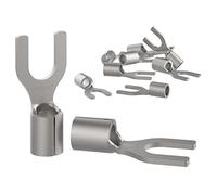 AUPROTEC 25x Connettore a Forcella 2,5-4 mm² foro Ø M5 SNB Capicorda nudi Connettori a Forchetta Rame Stagnato non isolato Terminali Crimp per Cavi Fili Elettrici