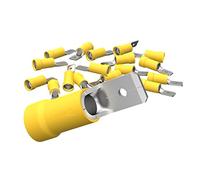 AUPROTEC 25x Connettore Maschio 4,0-6,0 mm² giallo 6,3 mm MDD Capicorda Preisolati PVC Connettori Crimp Ottone Stagnato Terminali per Cavi Fili Elettrici