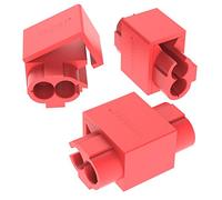 AUPROTEC 25x Rubacorrente 0,5-1,0 mm² rosso Morsetti Ruba Corrente Connettori Rapidi Isolati PP Ottone Stagnato Terminali per Cavi Fili Elettrici