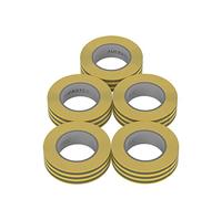AUPROTEC 5 rotoli VDE Nastro Isolante Elettrico PVC Nastro Adesivo 15mm x 10m DIN EN 60454-3-1 colore: giallo-verde