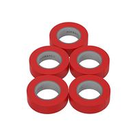 AUPROTEC 5 rotoli VDE Nastro Isolante Elettrico PVC Nastro Adesivo 15mm x 10m DIN EN 60454-3-1 colore: rosso