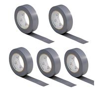 AUPROTEC 5 rotoli VDE Nastro Isolante Elettrico PVC Nastro Adesivo 15mm x 10m DIN EN 60454-3-1 colore: grigio