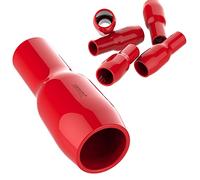 AUPROTEC 50x Cappucci Isolanti per Connettori 10 mm² - 16 mm² rosso Camicetta isolante V10 Guaina in PVC per Capicorda nudi di Potenza ad Occhiello Forchetta Puntale Spina ecc. per Cavi Fili Elettrici