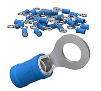 AUPROTEC 50x Connettore ad Occhiello 1,5-2,5 mm² blu foro Ø M3 RV Capicorda Preisolati PVC Connettori ad Anello Rame Stagnato Terminali Crimp per Cavi Fili Elettrici