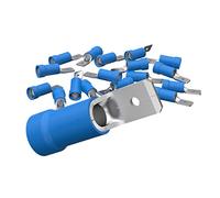 AUPROTEC 50x Connettore Maschio 1,5-2,5 mm² blu 4,8 mm MDD Capicorda Preisolati PVC Connettori Crimp Ottone Stagnato Terminali per Cavi Fili Elettrici
