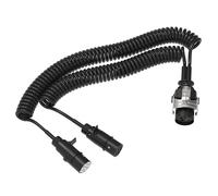 AUPROTEC Cavo a spirale per rimorchio 24V 4m - 15-PIN / 7-PIN N+S Type - Connettore in plastica - Cavo adattatore per elettroventilatore per camion, auto, veicoli commerciali, rimorchi, roulotte
