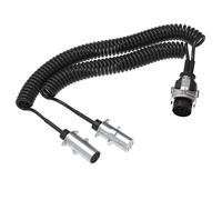 AUPROTEC Cavo a spirale per rimorchio 24V 4m - 15-PIN / 7-PIN N+S Type - Connettore metallico - Cavo adattatore per elettroventilatore di collegamento per camion, auto, veicoli commerciali, rimorchi