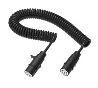 AUPROTEC Cavo a spirale per rimorchio 24V 4m - 7-PIN Tipo S - Connettore in plastica - Cavo adattatore per elettroventilatore, cavo di collegamento per camion, auto, veicoli commerciali leggeri