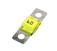 AUPROTEC Fusibile Midi a corrente elevata/blocco a vite 40-100A, scelta: 60A ampere, giallo, 10 pezzi