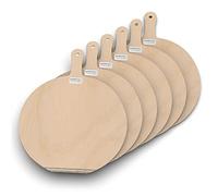 AUPROTEC Pala per pizza in legno di betulla levigato, modello Hendrik: set da 6 pezzi, misura S Ø 26 cm