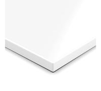 AUPROTEC Piano da scrivania 19 mm, 160 x 80 cm, impermeabile e antigraffio grazie al rivestimento in melamina, ideale per tavoli regolabili in altezza in ufficio e in ufficio, bianco cristallo, bordo