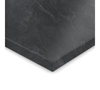 AUPROTEC Piano da scrivania 19 mm, 200 x 100 cm, impermeabile e antigraffio grazie al rivestimento in melamina, ideale per tavoli regolabili in altezza in ufficio e ufficio, ardesia, bordo in ABS da 2