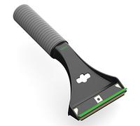 AUPROTEC Raschietto per Ghiaccio con Lama Convessa di Ottone Manico Morbido Antiscivolo e Lamina di Gomma AX 1 Nero-Verde
