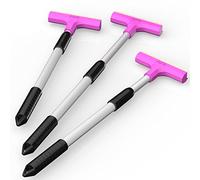 AUPROTEC Raschietto per ghiaccio telescopico Ultra-Light con lama di ottone e lamina di gomma con asta telescopica allungabile sensa gradini - colore: rosa