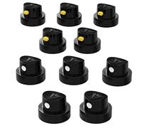 AUPROTEC Set di testine spray di ricambio, 10 pezzi, spray Caps Kit 5 testine spray a punti, nero/bianco + 5 testine a ventaglio, nero/giallo