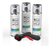 AUPROTEC Spray per vernice AUPROPAINT GLOSS, vernice spray lucida, 3 x 400 ml + 1 impugnatura originale per pistola