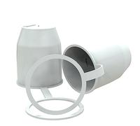 AUPROTEC Tappo di protezione per gancio di traino con anello di sicurezza, tappo di protezione con passante per frizione a testa sferica, bianco, set da 2 pezzi