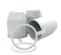 AUPROTEC Tappo di protezione per gancio di traino con anello di sicurezza, tappo di protezione con passante per frizione a testa sferica, bianco, set da 3 pezzi