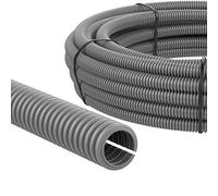 AUPROTEC - Tubo corrugato, protezione per cavi anti martora, vuoto, scanalato, colore: grigio, diametro interno 10 mm, 25 metri