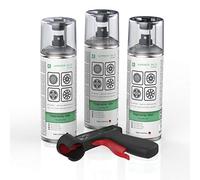 AUPROTEC vernice spray AUPRORIM SOLID per cerchioni argento, spray per cerchioni, vernice spray per auto, argento, 3 bombolette da 400 ml + 1 impugnatura originale per pistola