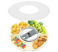 Auptiz Piatto da spuntino con coperchio, Vassoio per snack compatibile con Stanley Cup 40 oz, Vassoio per snack ad anello in silicone con 4 scomparti, vassoio riutilizzabile senza tazze - Beige