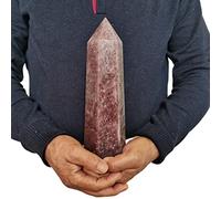 Aura 20-25 Cm Punto Naturale Fragola Pietra Obelisco Quarzo Bacchetta Ornamento Torre for la Decorazione Domestica (Size : 600-750g) decorazione della stanza (Size : 600-750g)
