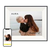 Aura Aspen - Cornice portafoto digitale da 30,5 cm, con passepartout, colore: Nero