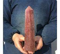 Aura Crystal 700-750g Naturale Fragola Quarzo Obelisco Bacchetta di Cristallo Point Pietra decorazione della stanza
