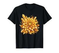 Aura Dahlia Fiore di Cristallo Dorato Radiante Maglietta