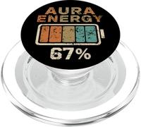 Aura Energy a 67 anni Six Seven Funny Gen Alpha Slang Meme PopSockets PopGrip per MagSafe