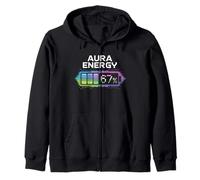 Aura Energy a 67 Divertente Six Seven Meme Gen Alpha Slang Felpa con Cappuccio