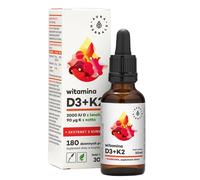 Aura Herbals Gocce di vitamina D3 2000 UI + K2 + estratto di curcuma - 30 ml