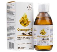 Aura Herbals Omega-3 (370 DHA) + D3 (2000IU) + K2MK7 liquido, 200 ml