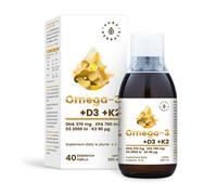 Aura Herbals - Omega-3 con 370 DHA / 700 EPA, più Vitamina D3 2000 UI e Vitamina K2, 200 ml