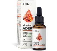 Aura Herbals Vitamine A D3 E K2 MK-7 Gocce 30 ml Integratore Alimentare