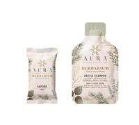Aura Luxury Collection Herbarium Essential Kit Cortesia Hotel 100 Pezzi | 50 Doccia Shampoo 25 ml + 50 Saponette 9 g | Per B&B, Agriturismi, Case Vacanza e Glamping