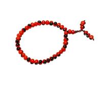AURA MART Braccialetto Chirmi Gunja Ratti rosso naturale (40 perline con 6 mini perline) semi di Chirmi Gunja per Lakshmi Upasana, Diwali Pooja Wealth Beads, Fang-sue, Vastu, Poojan Samagri