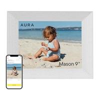 Aura Frames Aura Uka200-Whts Cornice Per Foto Digitali Quarzo Metallizzato, Bian