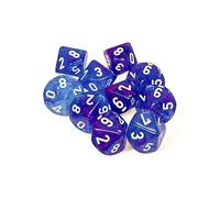 Aura Nebula Luminary Dadi con numeri bianchi, D10, 16 mm, confezione da 10 dadi Chessex